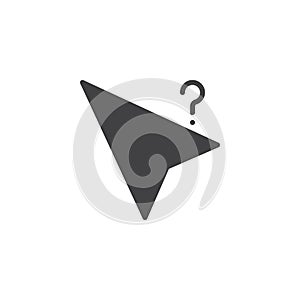 Cursor question mark vector icon