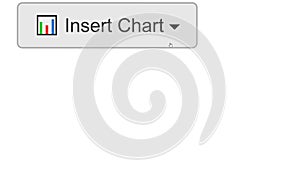 Cursor Slides Over and Clicks Insert Pie Chart in Spreadsheet. Mouse Pointer on Device Computer Monitor Screen Clicking Add Circle