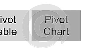 Cursor Slides Over and Clicks Pivot Chart To Organize Spreadsheet. Mouse Pointer on Device Computer Monitor Screen Clicking