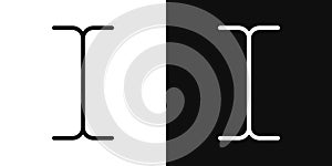 Cursor text icon set. mouse type cursor vector symbol. test edit or insert pointer sign. write font cursor icon in black filled