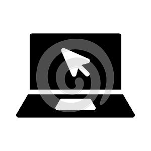 Cursor glyph flat vector icon
