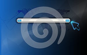 Conceptual digital interface featuring a central search bar