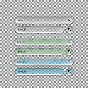 search bar designs on a checkered transparent background