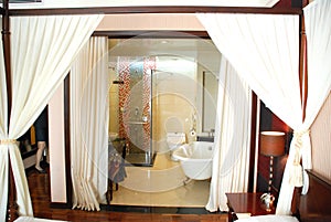 curtain bathroom hotel suite
