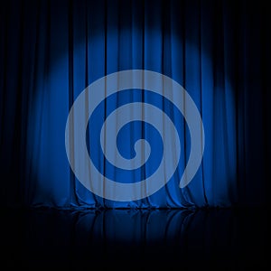 Curtain or drapes blue theater background