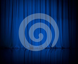 Curtain or drapes blue theater background