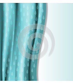 Curtain with a drops rain pattern