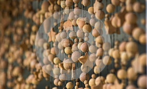 Curtain made with handicraft stones. photo