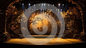 curtain stage gold background