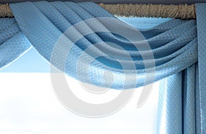 Curtain swags and tails stock photo