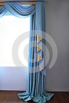 Curtain swags and tails stock photo