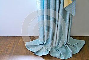 Curtain swags and tails stock photo
