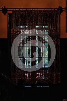 Curtain textures on windows in Sinaia photo