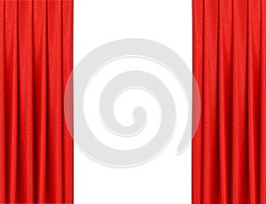 Curtain on theater or cinema stage slightly open