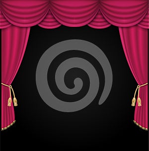 Curtain vector realistic illustration