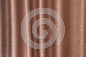 Curtain wave with a pattern background, macro texture of brown striped fabric
