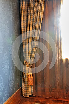 Curtain of window and morning light