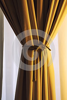 Curtain yellow window draped textile