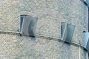 Curtained window of the prison to prevent prisoners from contacting the outside world