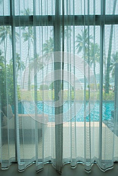 Curtains with beach view