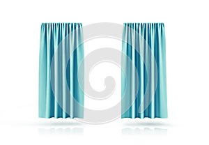 Curtains of birch color isolated