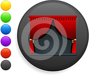 Curtains icon on round internet button