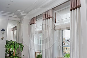 Curtains in the interior, Curtain interior decoration in living room