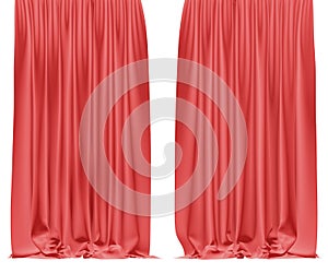 Curtains isolated on white background