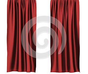 Curtains isolated on white background