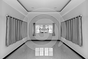 Curtains window decoration interior of brigth room