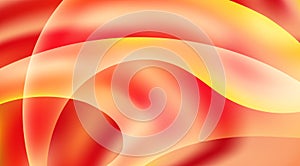 Curvature. Abstract orangy red background. Vector graphics by saturated colors