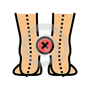 curvature of legs inward color icon vector illustration