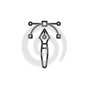 Curvature tool line icon