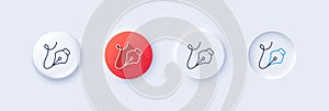Curvature tool line icon. Pen writing instrument sign. Line icons. Vector