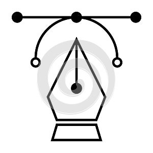 Curvature tool line icon. Vector illustration