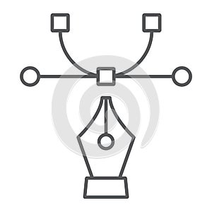 Curvature tool thin line icon, tools and design