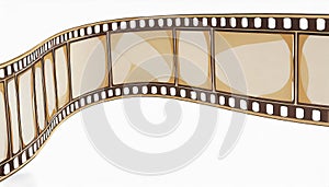 curve 35 mm filmstrip, blank filmstrip frame, isolated white background