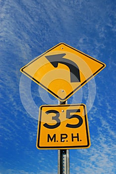 Curve Ahead Road Sign