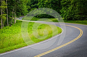 Curve along Skyline Drive, in Shenandoah National Park, Virginia