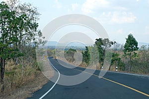 Curve asphalt road view