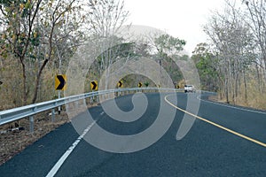 Curve asphalt road view