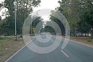 Curve asphalt road view