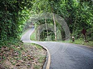 Curve asphalt road view