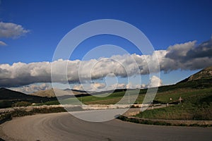 Curve with cloud & blue sky