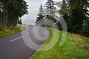 Curve in coastal roadway