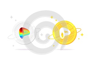 Curve DAO Token CRV coin flat icon isolated on white background