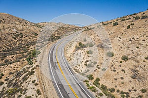 Curve in Desert Highway Road photo