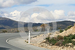 Curve of an empty mountain road