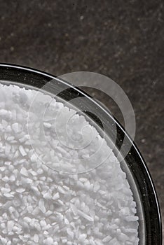 Curve of Glass Bowl of Sea Salt