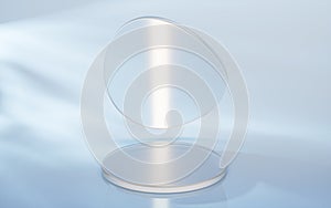 Curve glass with light illuminated, 3d rendering